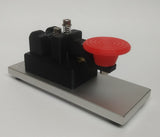 Black and Red Micro Morse Code Key W/ Aluminum Base